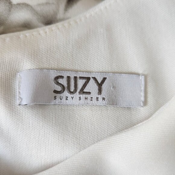 Gorgeous Suzy Shier Floral Black & White Keyhole Dress Size Large - Picture 5 of 5